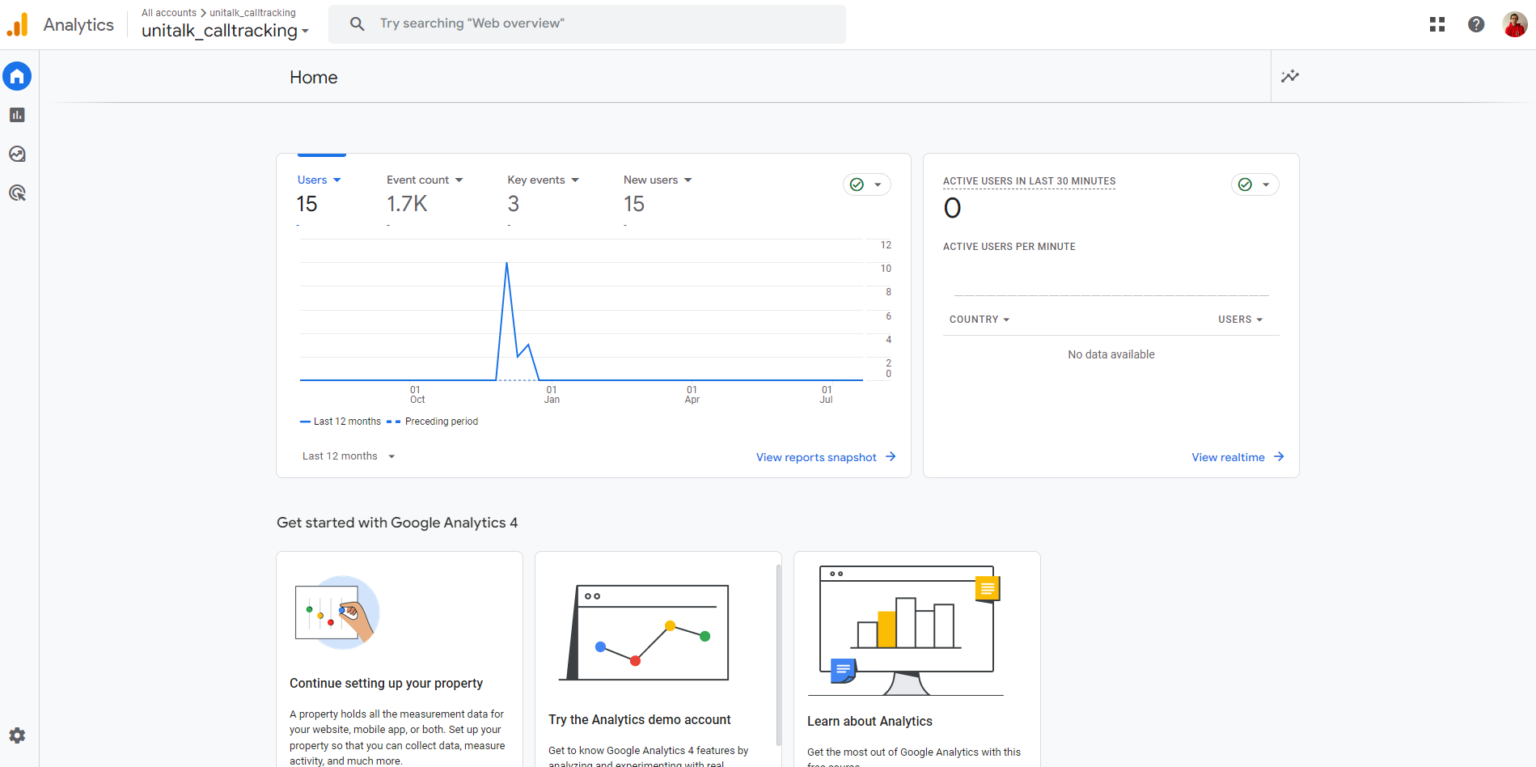 INTEGRATION OF GOOGLE ANALYTICS 4 AND UNITALK ⚡⚡