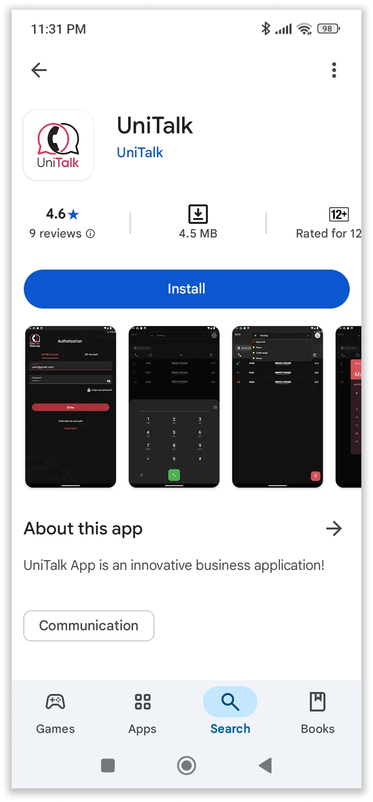 Instructions for setting up the Unitalk Mobile App on Android: Your ...
