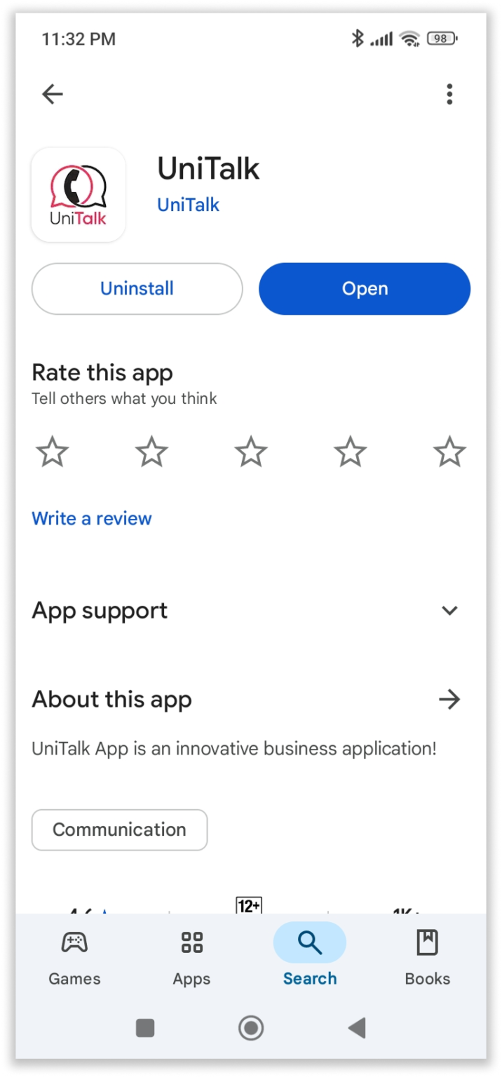 Instructions for setting up the Unitalk Mobile App on Android: Your ...
