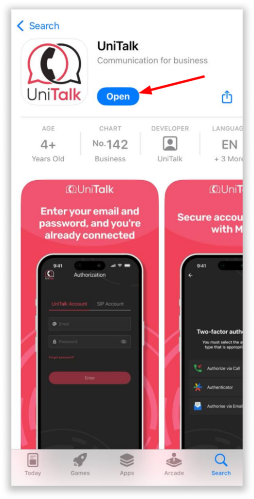 Instructions for Setting Up the Unitalk Mobile App on iOS - UniTalk
