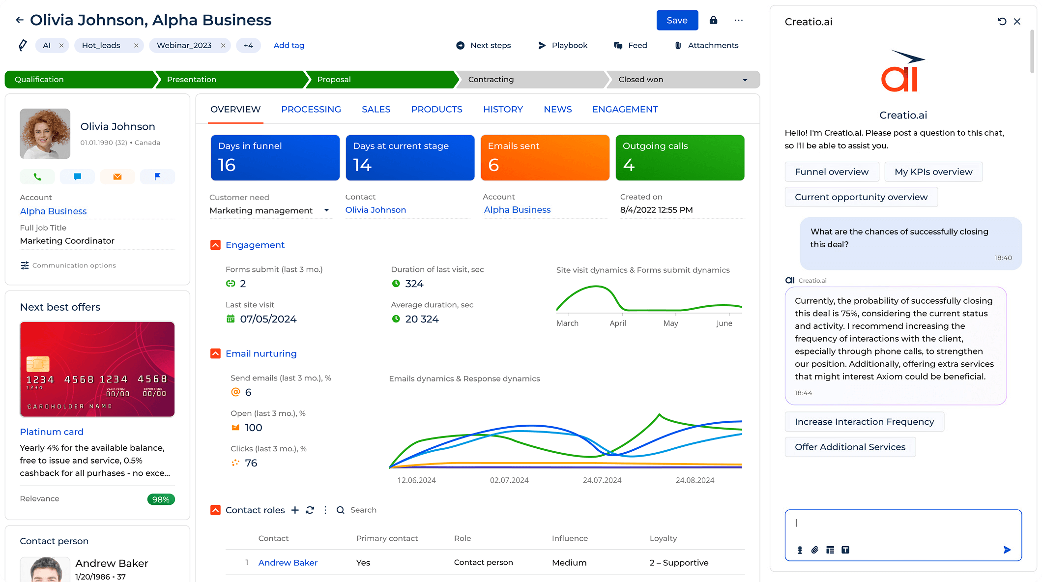 Creatio в рейтинге CRM систем от UniTalk