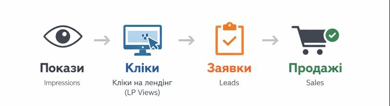 Схема воронки продажів