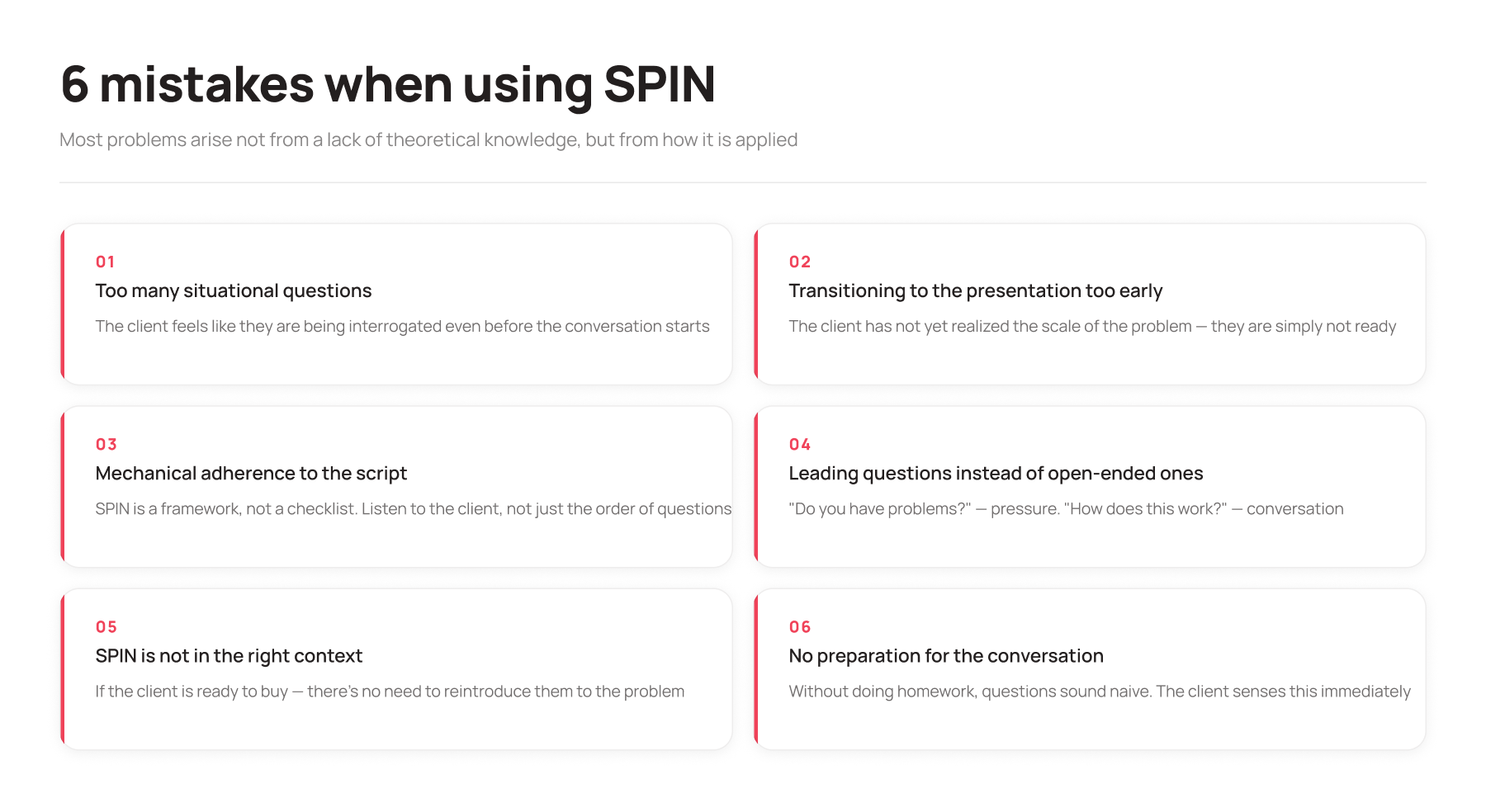 Common mistakes when using the SPIN technique - UniTalk Blog Common mistakes when using the SPIN technique - UniTalk Blog