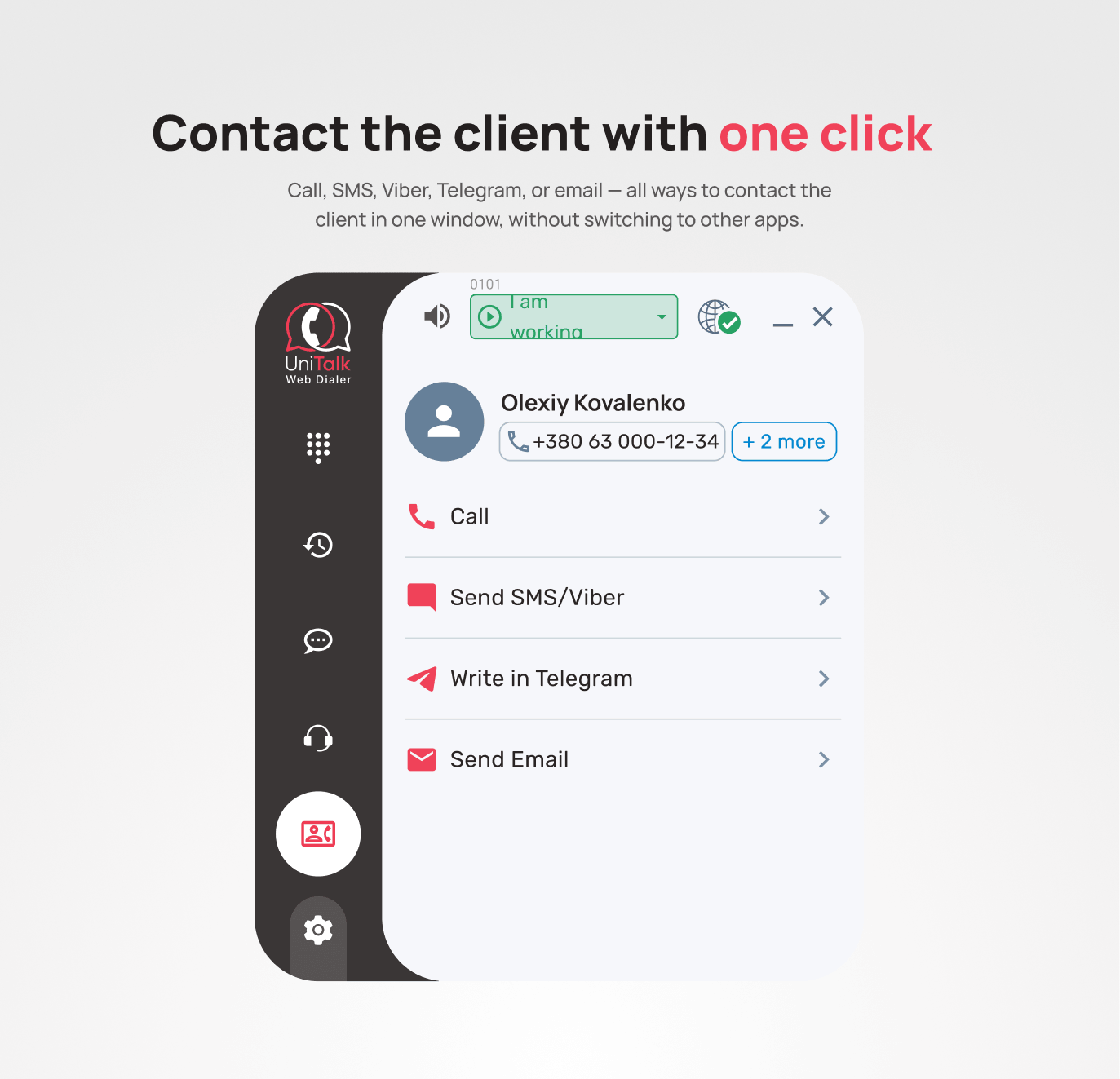 UniTalk Web Dialer: call, SMS, Viber, Telegram, and email in one window - UniTalk Blog
