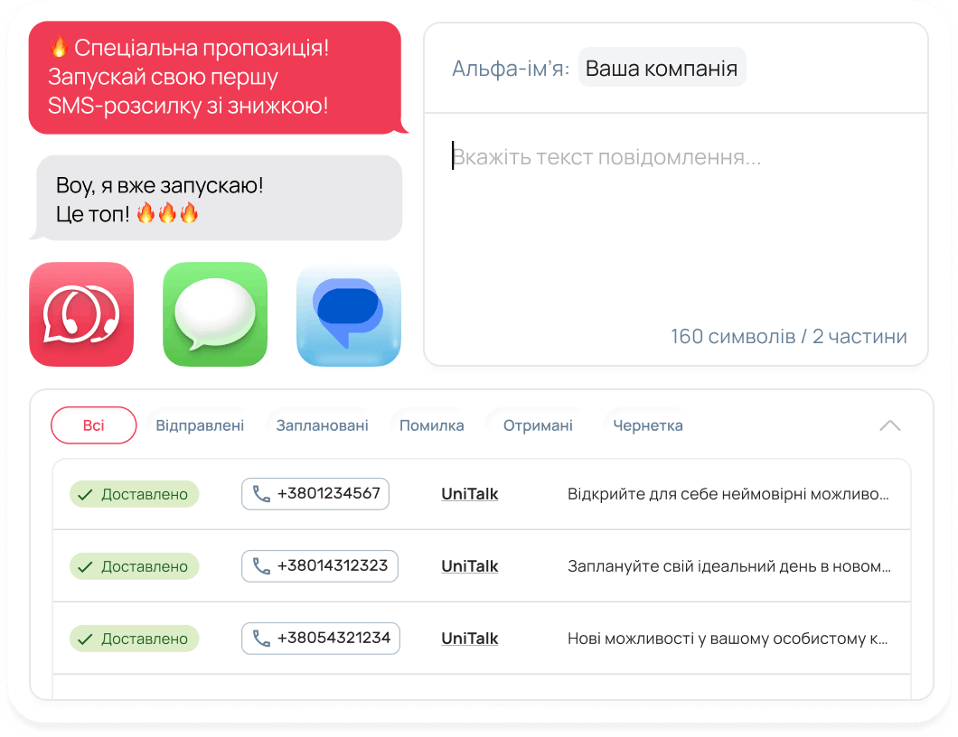 Для повідомлень